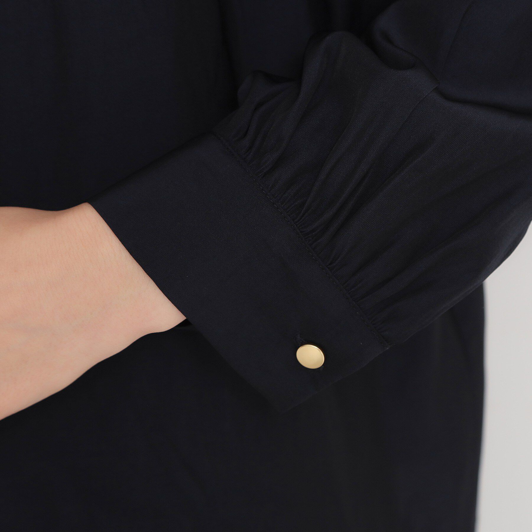 THE SHOP TK「ヴィンテージサテンギャザーブラウス」|シャツ・ブラウス|