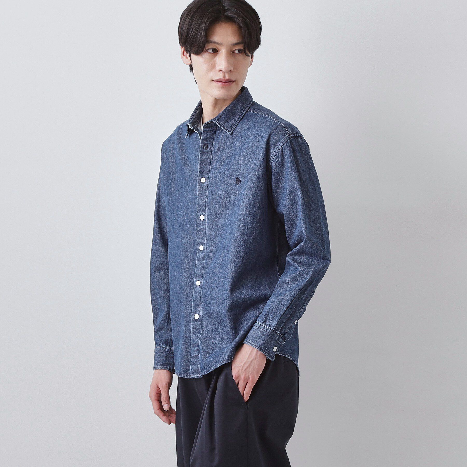 THE SHOP TK「【POLO BCS 別注】 アソート長袖シャツ ストライプ／グレー／デニム」|シャツ・ブラウス|