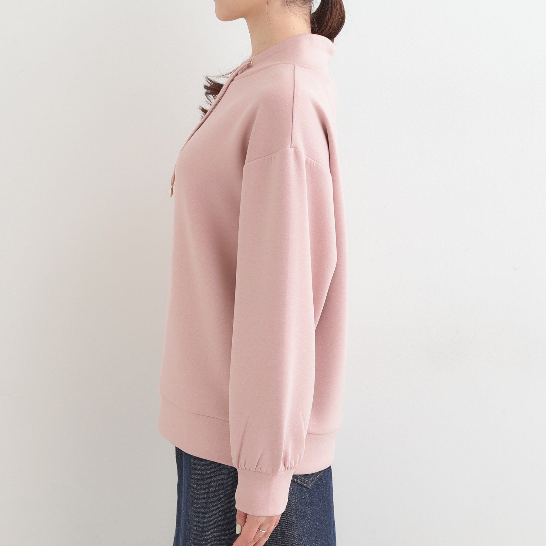 SHOO･LA･RUE「【S-LL】なめらかタッチ もちさら ニュアンス襟トップス」|Tシャツ・カットソー|