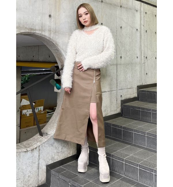 MURUA「ジップスリットAラインスカート」|スカート|