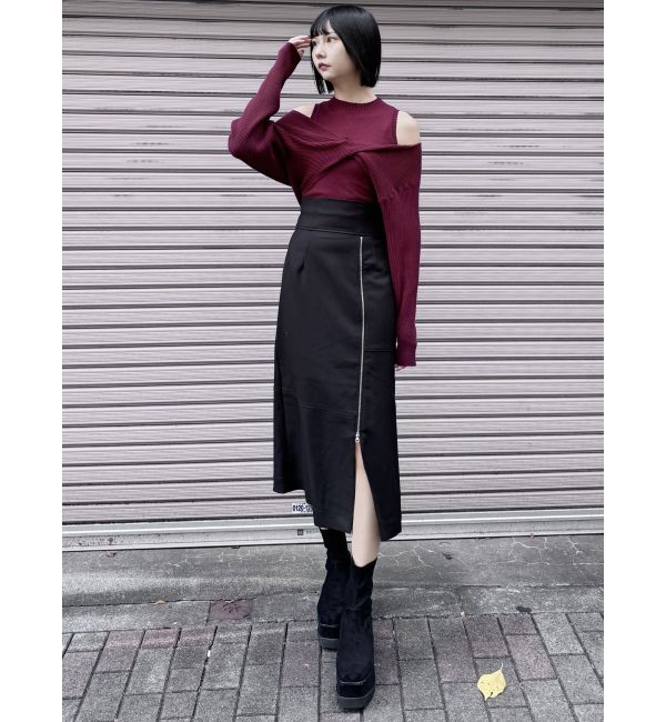 MURUA「ジップスリットAラインスカート」|スカート|