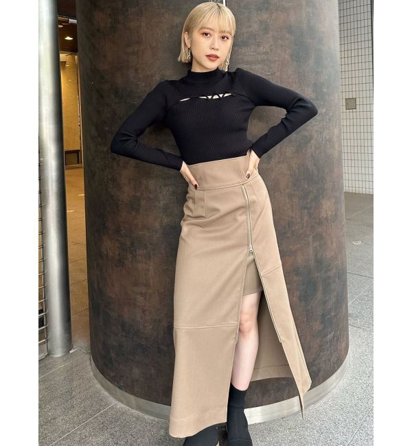 MURUA「ジップスリットAラインスカート」|スカート|