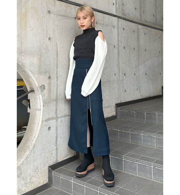 MURUA「ジップスリットAラインスカート」|スカート|