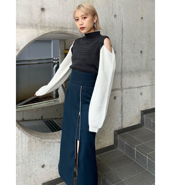 MURUA「ジップスリットAラインスカート」|スカート|