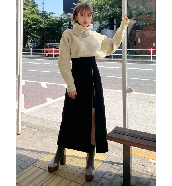 MURUA「ジップスリットAラインスカート」|スカート|