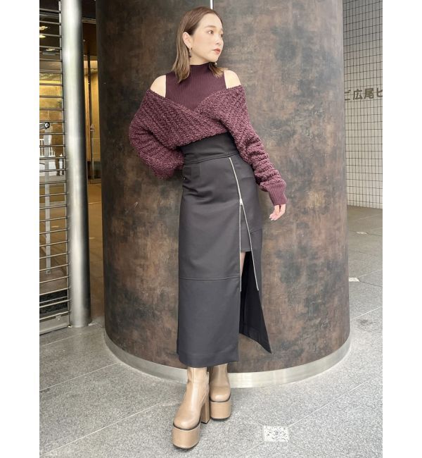 MURUA「ジップスリットAラインスカート」|スカート|