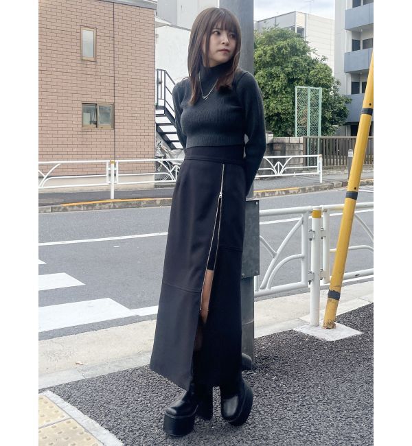 MURUA「ジップスリットAラインスカート」|スカート|
