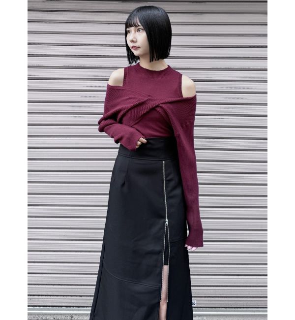 MURUA「ジップスリットAラインスカート」|スカート|