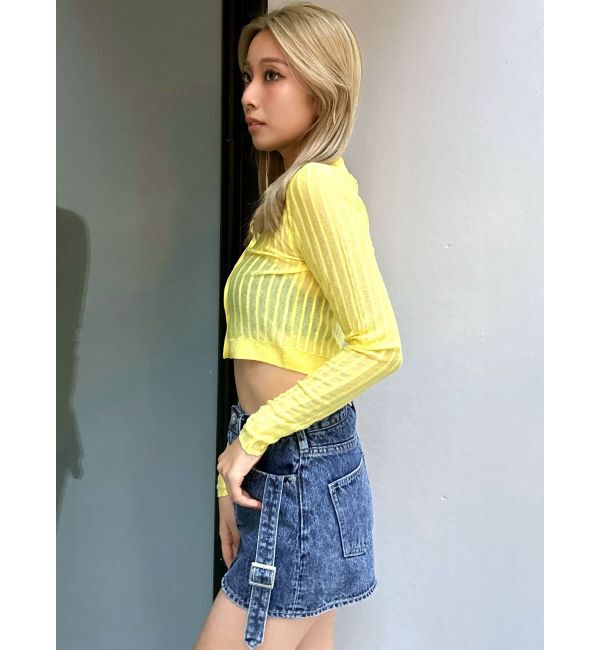 GYDA「シアーニットポロトップス」|ニット・セーター|