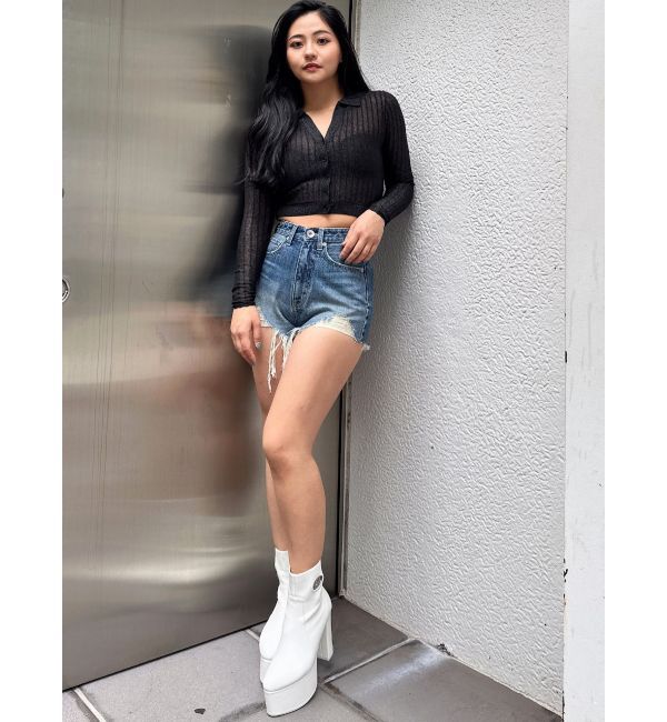 GYDA「シアーニットポロトップス」|ニット・セーター|