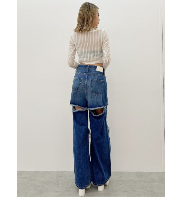 GYDA「シアーニットポロトップス」|ニット・セーター|