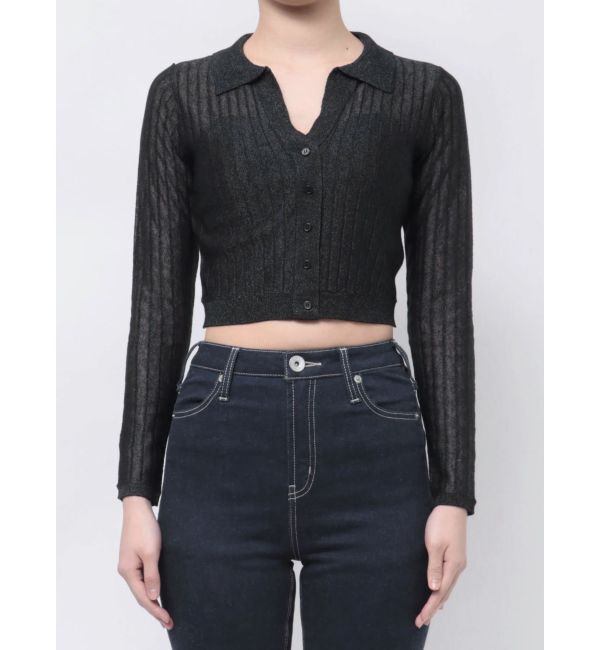 GYDA「シアーニットポロトップス」|ニット・セーター|