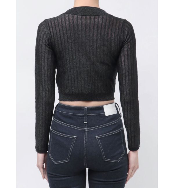 GYDA「シアーニットポロトップス」|ニット・セーター|