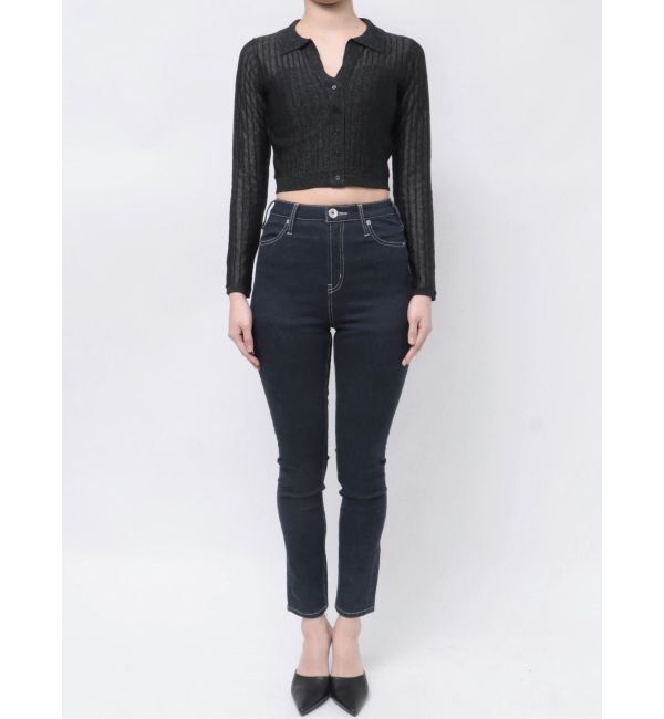 GYDA「シアーニットポロトップス」|ニット・セーター|