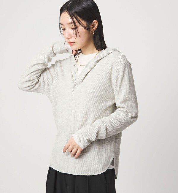 UNITED ARROWS green label relaxing「【WEB限定】＜at ease＞ワッフル フード ロングスリーブ カットソー」|Tシャツ・カットソー|