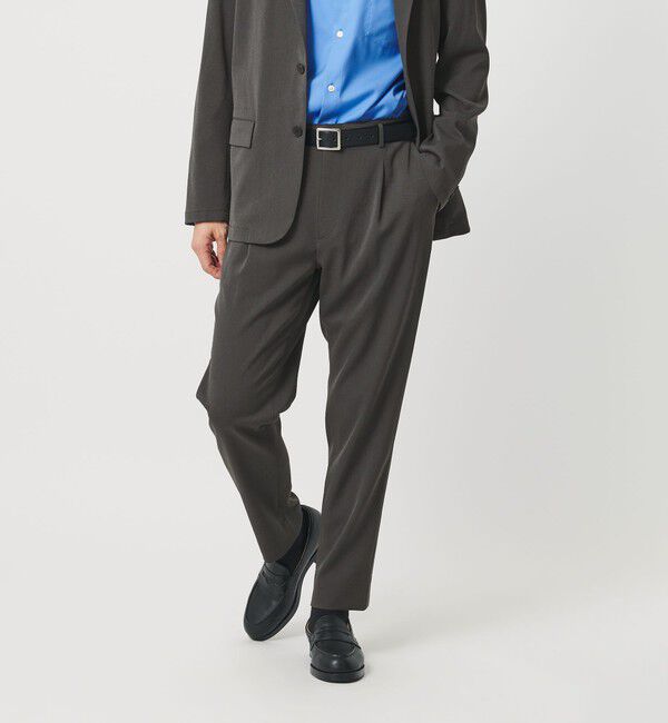 BEAUTY&YOUTH UNITED ARROWS「トリクシオン シャンブレー 1P テーパード スラックス NO.5 セットアップ対応可能」|チノ|