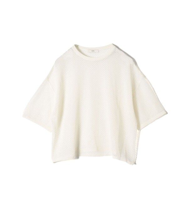 SHIPS for women「〈手洗い可能〉メッシュ編 半袖 ニット プルオーバー」|ニット・セーター|