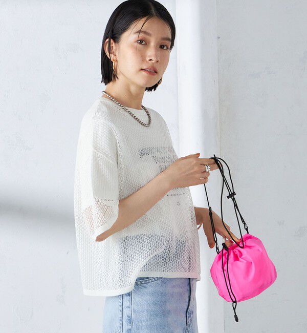 SHIPS for women「〈手洗い可能〉メッシュ編 半袖 ニット プルオーバー」|ニット・セーター|