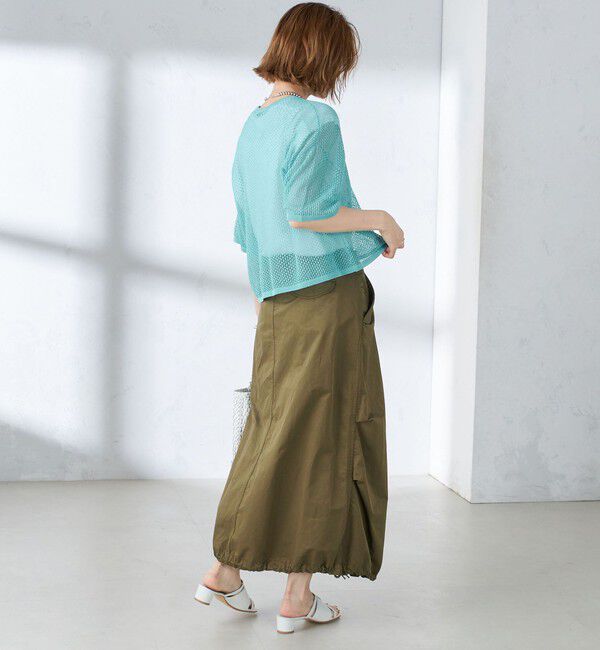 SHIPS for women「〈手洗い可能〉メッシュ編 半袖 ニット プルオーバー」|ニット・セーター|