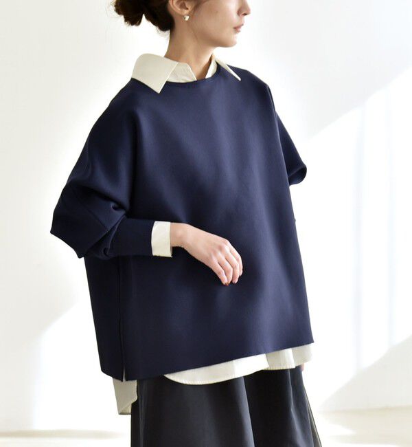 quaranciel「quaranciel:〈手洗い可能〉ボートネック ワイド ニット プルオーバー」|ニット・セーター|