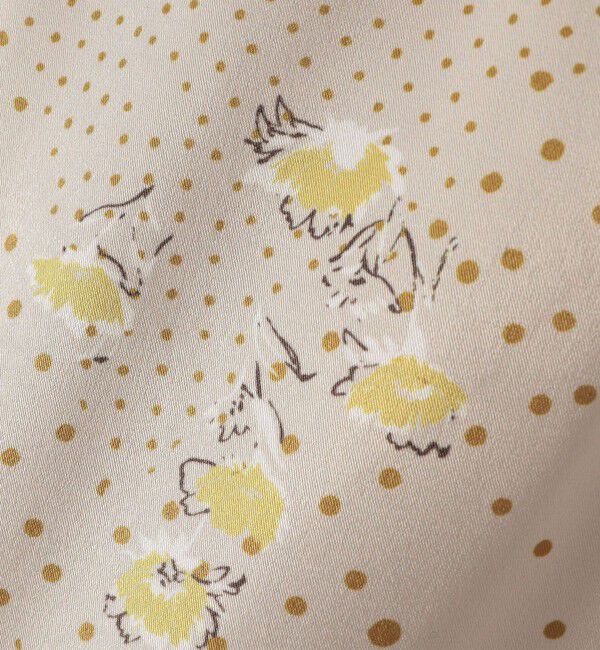 quaranciel「quaranciel:〈洗濯機可能〉ドット フラワー プリント リボンタイ シャツ」|シャツ・ブラウス|