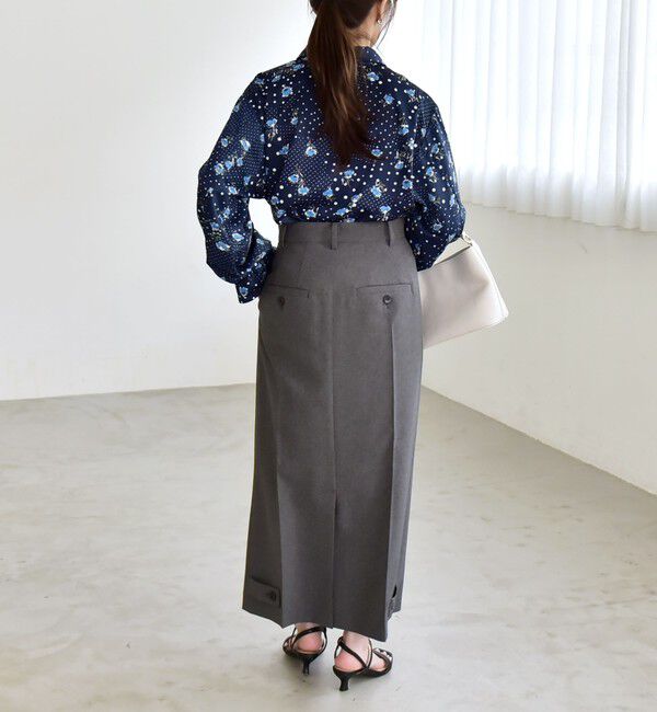 quaranciel「quaranciel:〈洗濯機可能〉ドット フラワー プリント リボンタイ シャツ」|シャツ・ブラウス|