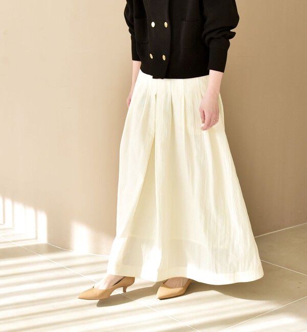 quaranciel「quaranciel:〈洗濯機可能〉ナイロン ステッチ タック フレア スカート」|スカート|