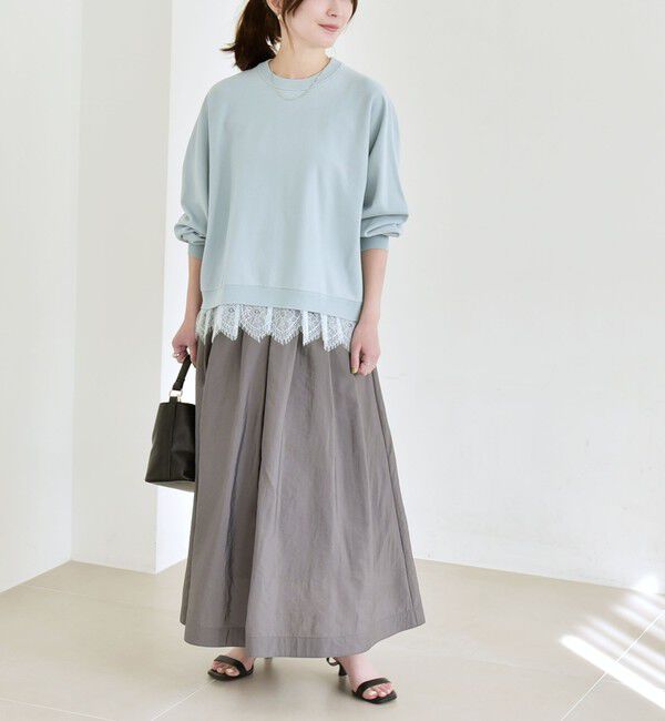 quaranciel「quaranciel:〈洗濯機可能〉ナイロン ステッチ タック フレア スカート」|スカート|