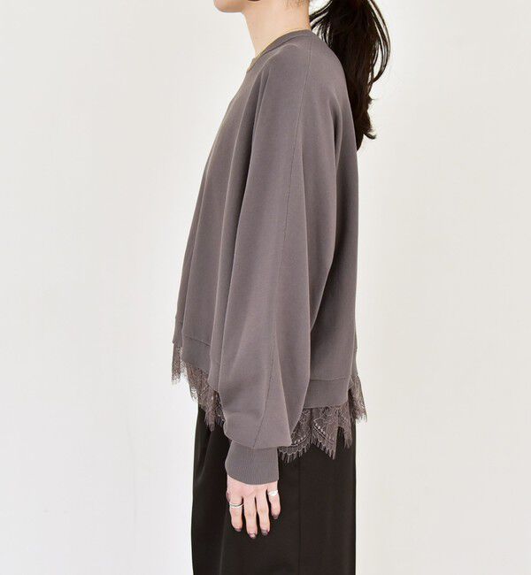 quaranciel「quaranciel:〈手洗い可能〉レースヘム ドルマン ニット プルオーバー」|ニット・セーター|