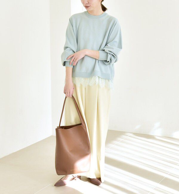 quaranciel「quaranciel:〈手洗い可能〉レースヘム ドルマン ニット プルオーバー」|ニット・セーター|