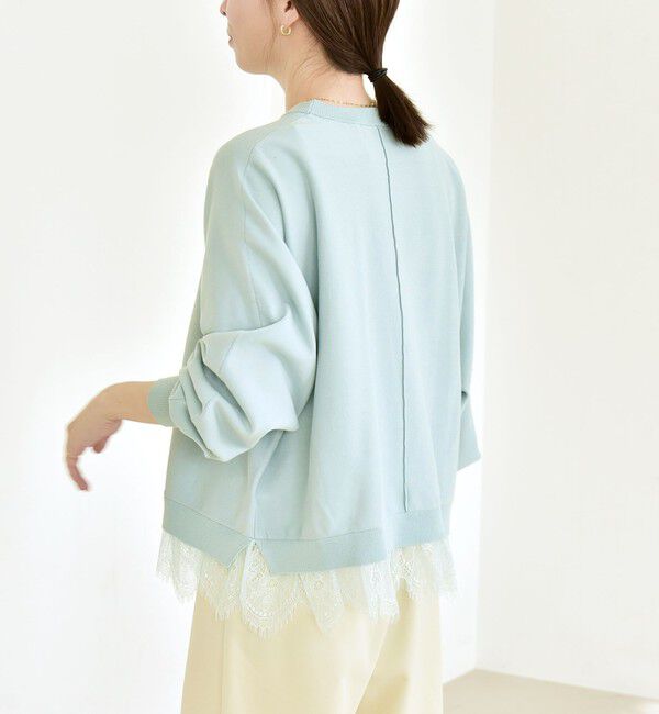 quaranciel「quaranciel:〈手洗い可能〉レースヘム ドルマン ニット プルオーバー」|ニット・セーター|