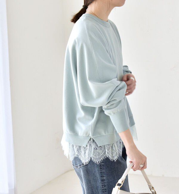 quaranciel「quaranciel:〈手洗い可能〉レースヘム ドルマン ニット プルオーバー」|ニット・セーター|