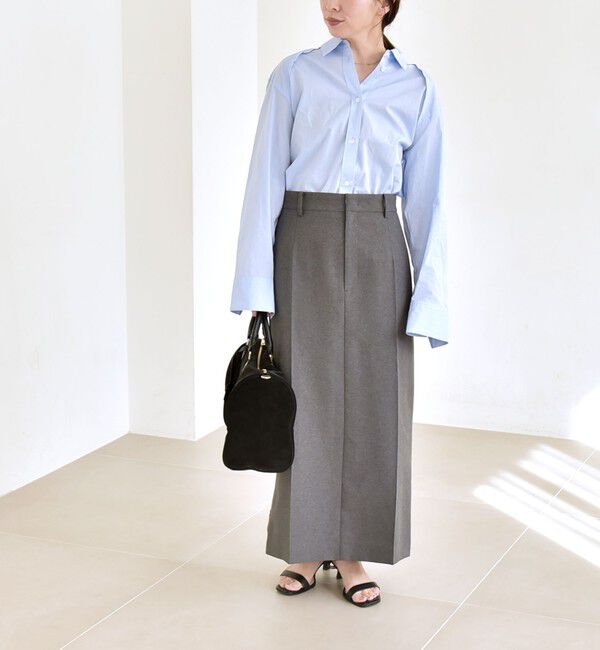 quaranciel「《予約》quaranciel:〈洗濯機可能〉ベルトデザイン Iライン スラックス スカート」|スカート|