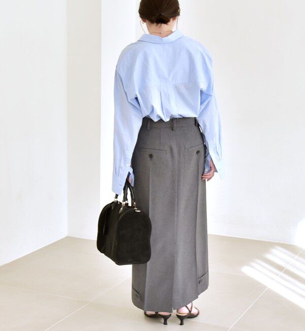 quaranciel「《予約》quaranciel:〈洗濯機可能〉ベルトデザイン Iライン スラックス スカート」|スカート|
