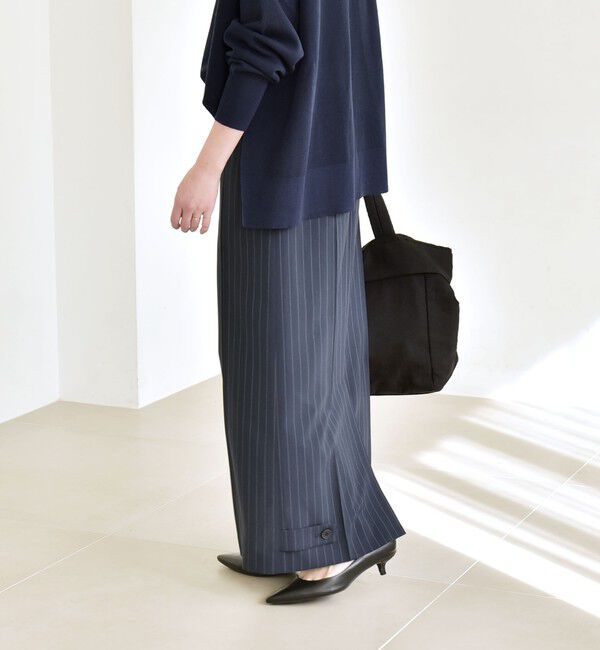 quaranciel「《予約》quaranciel:〈洗濯機可能〉ベルトデザイン Iライン スラックス スカート」|スカート|