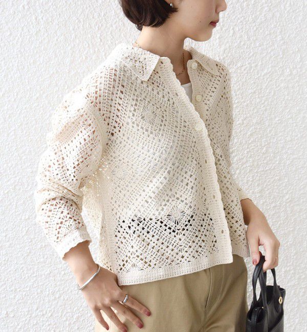 SHIPS for women「《予約》【WEB限定】〈手洗い可能〉クロシェ ニット カーディガン」|カーディガン|