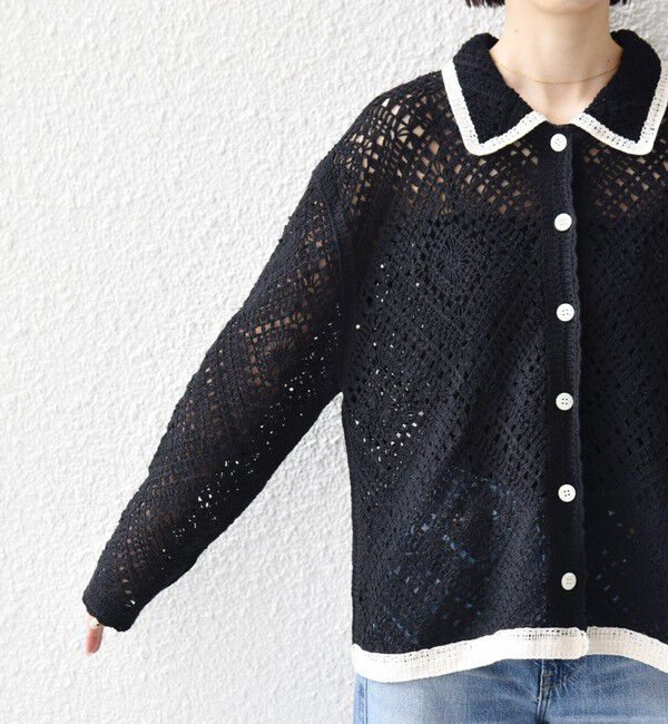 SHIPS for women「《予約》【WEB限定】〈手洗い可能〉クロシェ ニット カーディガン」|カーディガン|