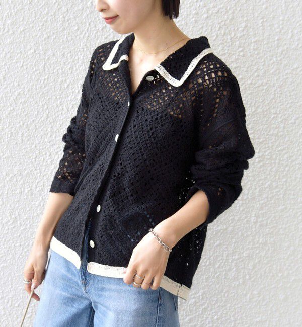 SHIPS for women「《予約》【WEB限定】〈手洗い可能〉クロシェ ニット カーディガン」|カーディガン|