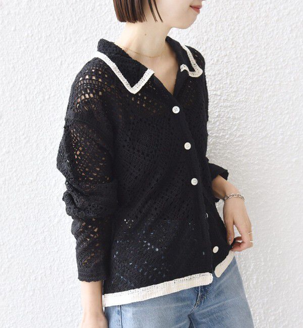 SHIPS for women「《予約》【WEB限定】〈手洗い可能〉クロシェ ニット カーディガン」|カーディガン|