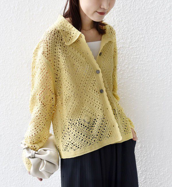 SHIPS for women「《予約》【WEB限定】〈手洗い可能〉クロシェ ニット カーディガン」|カーディガン|