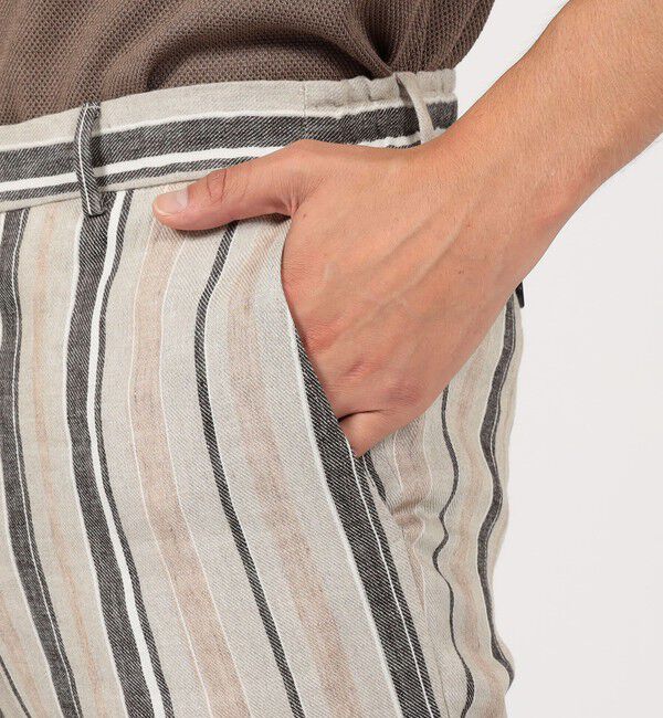 TOMORROWLAND BUYING WEAR「PT TRINO SLIM JOGGER リネンストライプ イージースラックス」|スラックス|