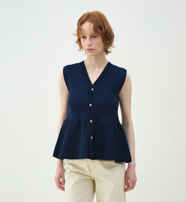 MACPHEE「【WEB先行予約】フォームニット ペプラムベスト」|ベスト・ジレ|