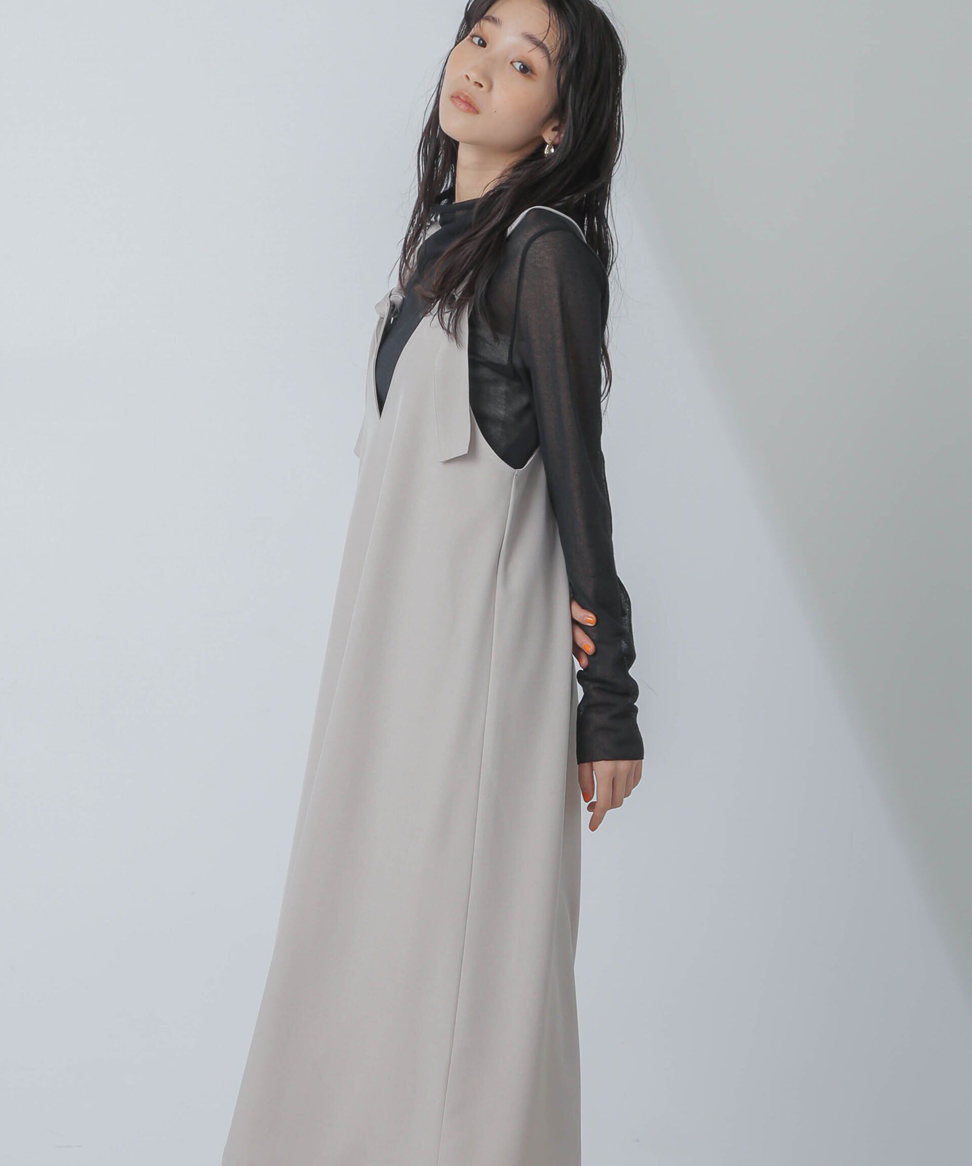 nano･universe「前後2wayベルトストラップワンピース」|ワンピース|グレージュ3