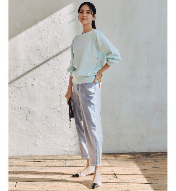 自由区「【WEB限定カラーあり・洗える】コットンナイロンミドルゲージ ニット」|ニット・セーター|