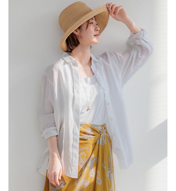 23区「【Oggi8月号掲載/洗える】LIBECO ベーシック シャツ」|シャツ・ブラウス|ホワイト