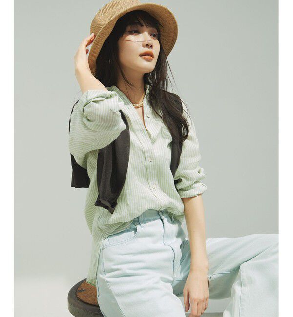 23区「【Oggi8月号掲載/洗える】LIBECO ベーシック シャツ」|シャツ・ブラウス|ﾒﾛﾝｽﾄﾗ