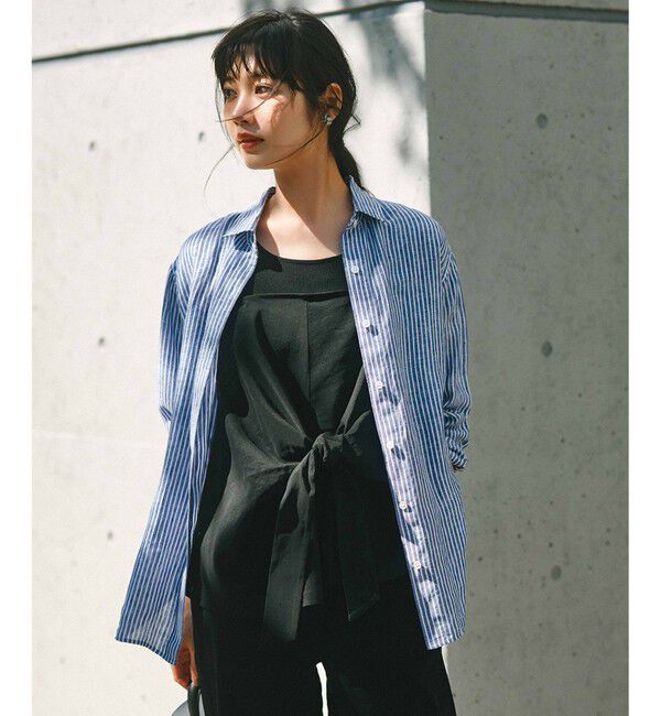 23区「【Oggi8月号掲載/洗える】LIBECO ベーシック シャツ」|シャツ・ブラウス|ﾌﾞﾙｰｽﾄ