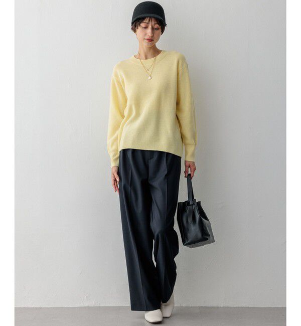 23区「【洗える】ウールカシミヤ クルーネック ニット」|ニット・セーター|