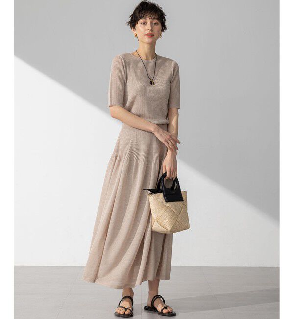 23区「【洗える】シャイニーシアー リブ ニット」|ニット・セーター|