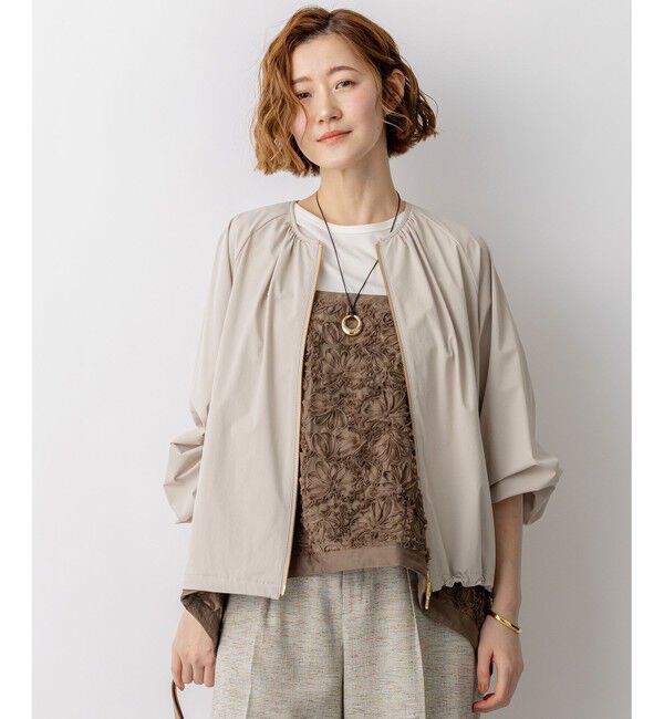 23区「2WAYストレッチタフタ ギャザーブルゾン」|その他|ベージュ系